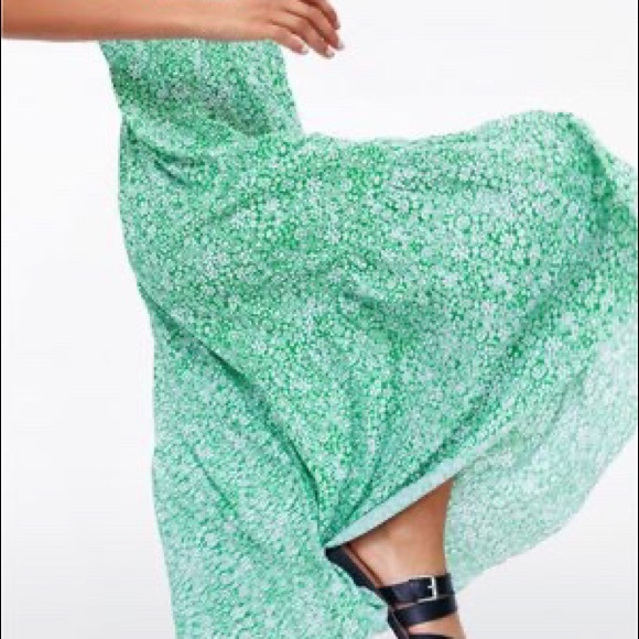 Zara Green Printed Dress - Picture 3 of 4